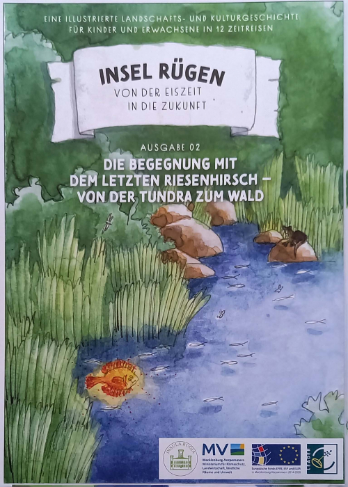 Cover Faltposter/Comic Ausgabe 02 - INSEL Rügen - Begegnung mit dem letzten Riesenhirsch – Von der Tundra zum Wald